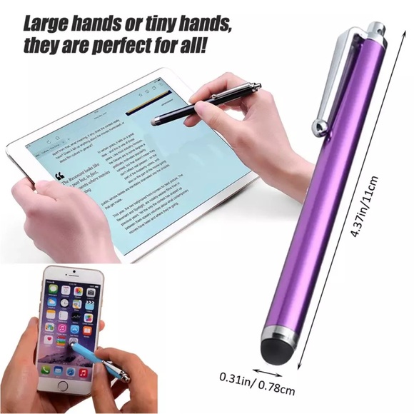 Qty-1 Capacitive Touch Screen Stylus Pen For All Touch Screen Devices Purple - Picture 2 of 8